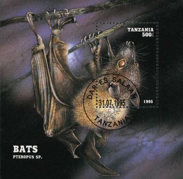 Fledermaus-Briefmarkenset Tansania Detail